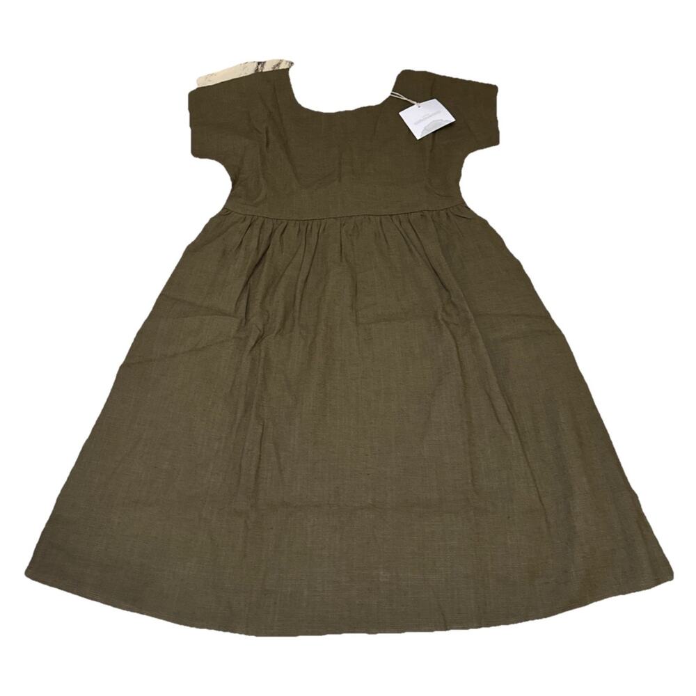 Little Cottonwood 100% LINEN Large Maxi Dress W Pockets Cottage NWT - Picture 2 of 13